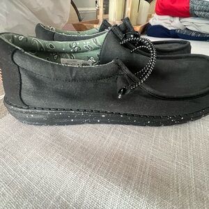 Hey Dude Black Canvas Loafers